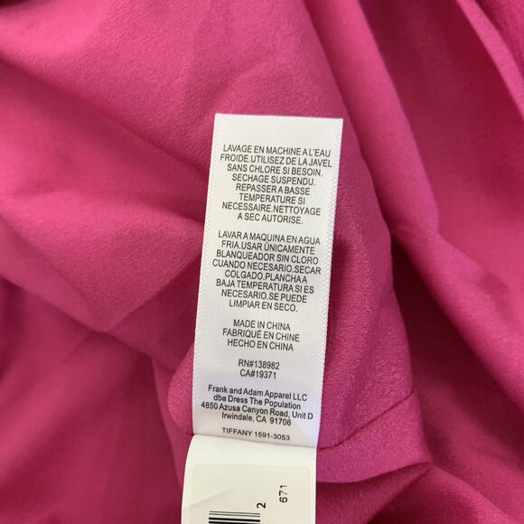 Dress The Population Tiffany Dress XXS Bright Fuchsia One Shoulder Midi - Picture 12 of 12